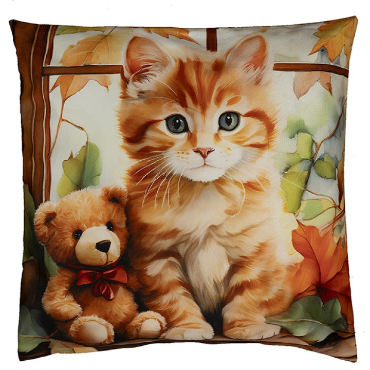 348-61_kh40x40_fotodruck_kaetzchen mit teddy_gross